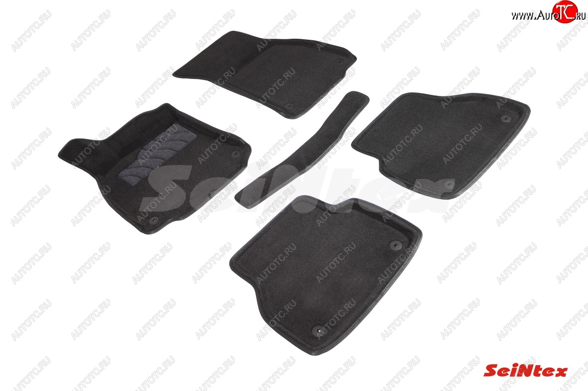 5 699 р. Комплект 3D ковриков в салон (ворсовые / чёрные) Seintex  Audi A6 ( (C8) седан,  (C8) универсал) (2018-2023) дорестайлинг  с доставкой в г. Майкоп