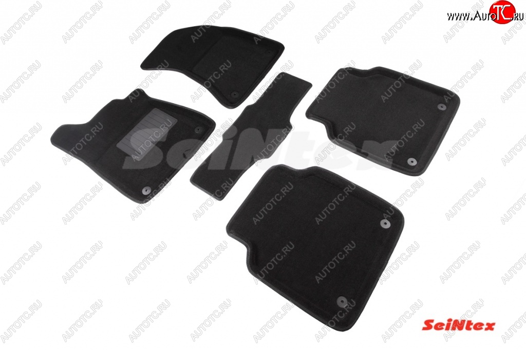 5 699 р. Комплект 3D ковриков в салон Seintex  Audi A8  D4 (2009-2013) дорестайлинг, седан (Чёрный)  с доставкой в г. Майкоп