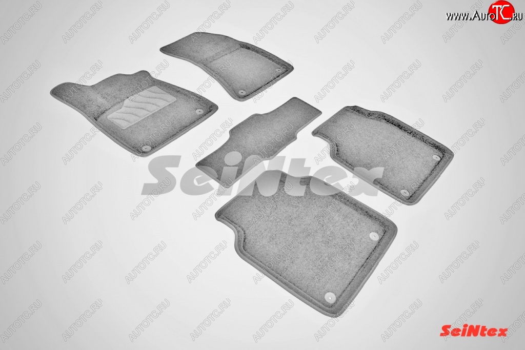 7 649 р. Износостойкие коврики в салон SeiNtex Premium 3D (ворсовые, серые) Audi A8 D4 дорестайлинг, седан (2009-2013)  с доставкой в г. Майкоп