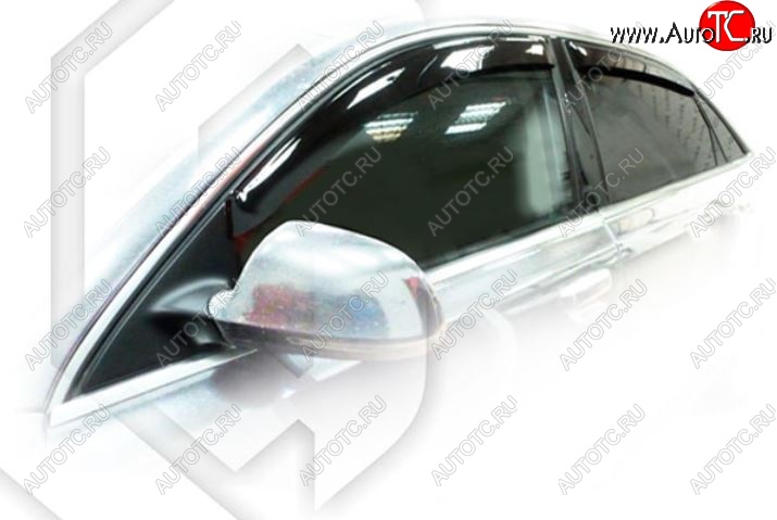 1 999 р. Дефлектора окон CA-Plastic (Long)  Audi A8  D3 (2005-2009) 1-ый рестайлинг, 2-ой рестайлинг (Classic полупрозрачный, Без хром.молдинга)  с доставкой в г. Майкоп