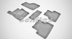 Износостойкие коврики в салон SeiNtex Premium 3D 4 шт. (ворсовые, серые) Audi Q3  8U (2011-2015) дорестайлинг