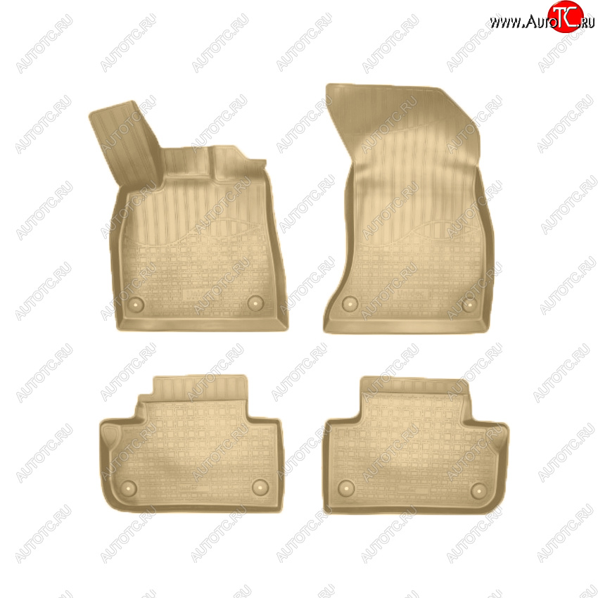 3 799 р. Коврики салонные Noplast  Audi Q5  FY (2017-2022) дорестайлинг, рестайлинг (Бежевый)  с доставкой в г. Майкоп