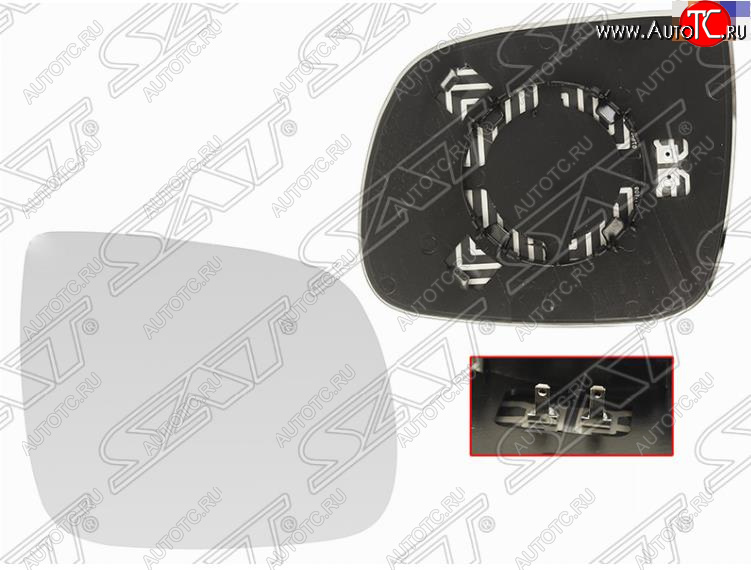 579 р. Правое полотно зеркала SAT (сферическое с обогревом) Audi Q5 8R дорестайлинг (2008-2012)  с доставкой в г. Майкоп