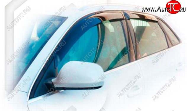 1 999 р. Дефлектора окон CA-Plastiс Audi Q5 8R дорестайлинг (2008-2012) (Classic черный, Без хром.молдинга)  с доставкой в г. Майкоп
