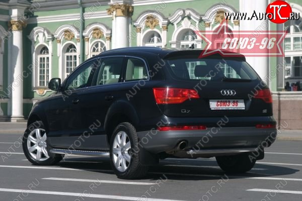 16 064 р. Защита заднего бампера Souz-96 (d 60) Audi Q7 4L дорестайлинг (2005-2009)  с доставкой в г. Майкоп