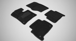 Износостойкие коврики в салон SeiNtex Premium 3D 4 шт. (ворсовые, черные) Audi Q7  4L (2005-2009) дорестайлинг