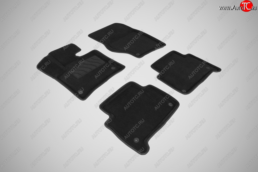 5 699 р. Износостойкие коврики в салон SeiNtex Premium 3D 4 шт. (ворсовые, черные) Audi Q7 4L дорестайлинг (2005-2009)  с доставкой в г. Майкоп