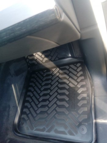 2 749 р. Коврики салона Aileron (3D с подпятником, 5 мест) Audi Q7 4M рестайлинг (2019-2022)  с доставкой в г. Майкоп. Увеличить фотографию 3