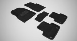 Износостойкие коврики в салон SeiNtex Premium 3D 4 шт. (ворсовые, черные) Audi Q7  4M (2015-2022) дорестайлинг, рестайлинг