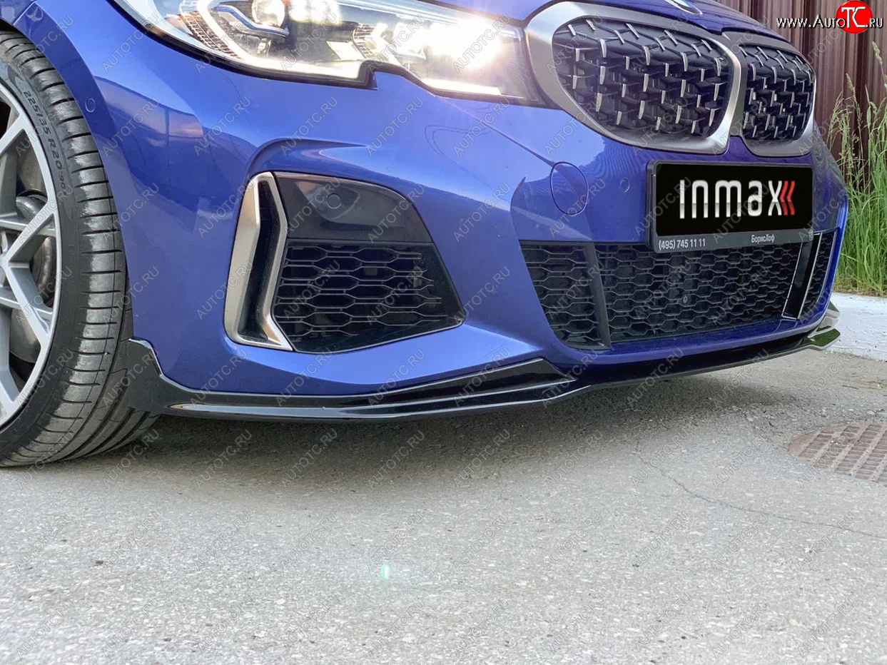12 299 р. Сплиттер переднего М-бампера М-Perfomance  BMW 3 серия  G20 (2018-2022) седан (цвет: черный глянец)  с доставкой в г. Майкоп