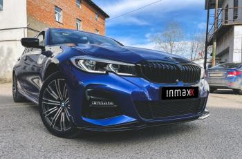 12 299 р. Сплиттер переднего М-бампера М-Perfomance  BMW 3 серия  G20 (2018-2022) седан (цвет: черный глянец)  с доставкой в г. Майкоп. Увеличить фотографию 12