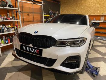 12 299 р. Сплиттер переднего М-бампера М-Perfomance  BMW 3 серия  G20 (2018-2022) седан (цвет: черный глянец)  с доставкой в г. Майкоп. Увеличить фотографию 6