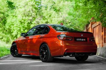 5 999 р. Накладки M-Perfomance под задний бампер (мини-лезвия) BMW 3 серия F30 седан дорестайлинг (2012-2015) (цвет: черный матовый)  с доставкой в г. Майкоп. Увеличить фотографию 10