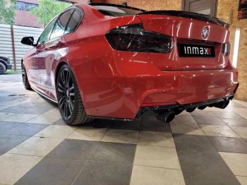 5 999 р. Накладки M-Perfomance под задний бампер (мини-лезвия) BMW 3 серия F30 седан дорестайлинг (2012-2015) (цвет: черный матовый)  с доставкой в г. Майкоп. Увеличить фотографию 12