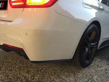 5 999 р. Накладки M-Perfomance под задний бампер (мини-лезвия) BMW 3 серия F30 седан дорестайлинг (2012-2015) (цвет: черный матовый)  с доставкой в г. Майкоп. Увеличить фотографию 7