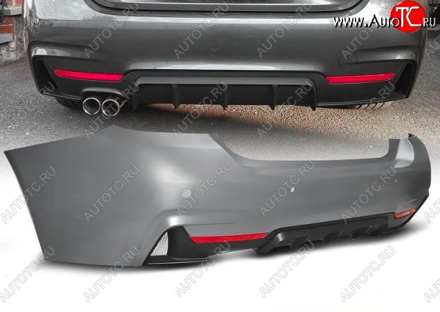 49 399 р. Задний бампер M-performance BMW 4 серия F32 купе рестайлинг (2017-2020) (Неокрашенный)  с доставкой в г. Майкоп
