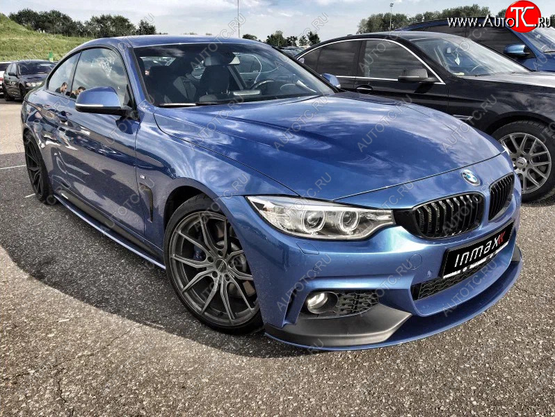 14 499 р. Сплиттер переднего бампера М-Perfomance BMW 4 серия F32 купе дорестайлинг (2013-2017) (цвет: черный матовый)  с доставкой в г. Майкоп