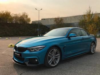 14 499 р. Сплиттер переднего бампера М-Perfomance BMW 4 серия F32 купе дорестайлинг (2013-2017) (цвет: черный матовый)  с доставкой в г. Майкоп. Увеличить фотографию 3