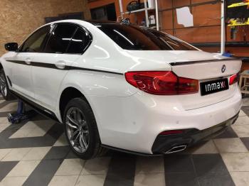 5 999 р. Накладки M-Perfomance под задний бампер (мини-лезвия) Inmax  BMW 5 серия  G30 (2016-2020) дорестайлинг, седан (цвет: черный глянец)  с доставкой в г. Майкоп. Увеличить фотографию 10
