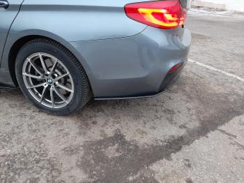 5 999 р. Накладки M-Perfomance под задний бампер (мини-лезвия) Inmax  BMW 5 серия  G30 (2016-2020) дорестайлинг, седан (цвет: черный глянец)  с доставкой в г. Майкоп. Увеличить фотографию 12