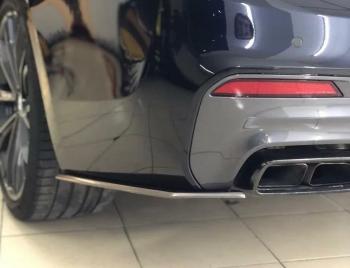 5 999 р. Накладки M-Perfomance под задний бампер (мини-лезвия) Inmax  BMW 5 серия  G30 (2016-2020) дорестайлинг, седан (цвет: черный глянец)  с доставкой в г. Майкоп. Увеличить фотографию 2