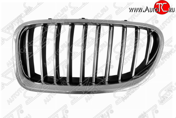 2 179 р. Левая решетка радиатора SAT (черная с хромом) BMW 5 серия F10 рестайлинг, седан (2013-2017)  с доставкой в г. Майкоп