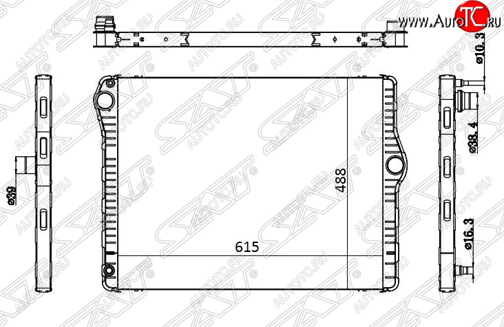 11 349 р. Радиатор двигателя SAT (пластинчатый) BMW 5 серия F11 рестайлинг, универсал (2013-2017)  с доставкой в г. Майкоп