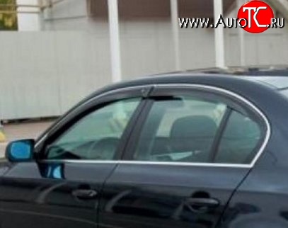 999 р. Комплект дефлекторов окон (ветровиков) 4 шт. (седан) Russtal BMW 5 серия E60 седан дорестайлинг (2003-2007)  с доставкой в г. Майкоп