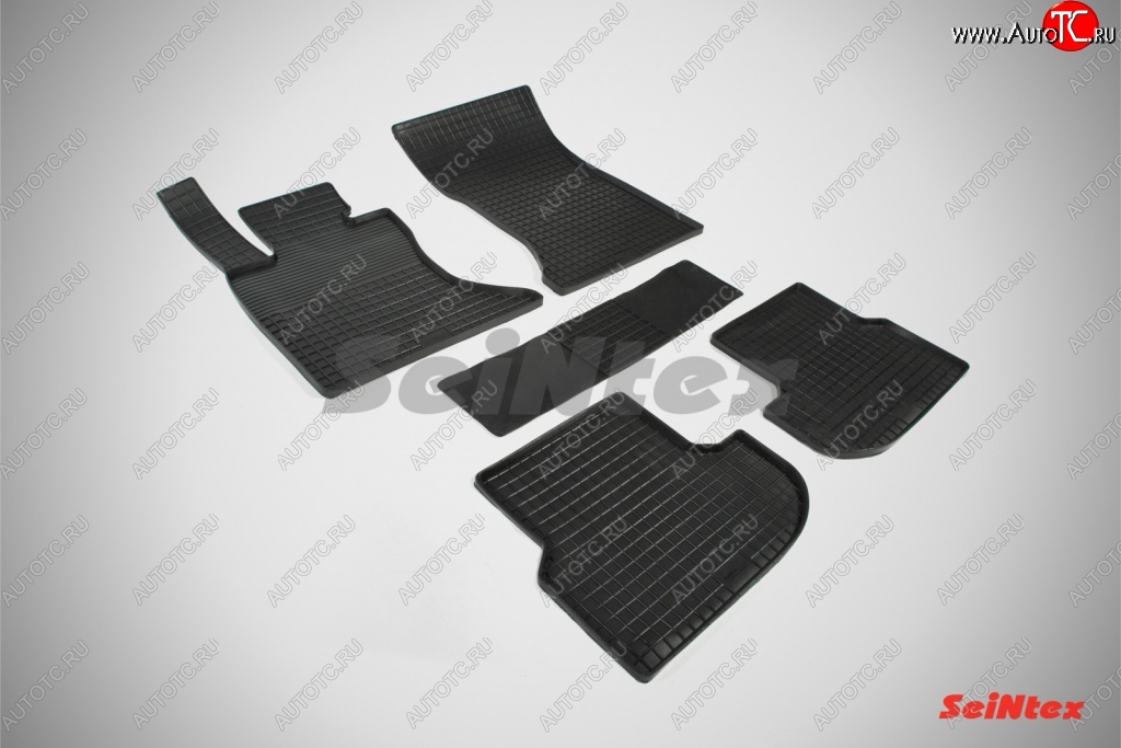4 299 р. Износостойкие коврики в салон с рисунком Сетка 4WD SeiNtex Premium 4 шт. (резина) BMW 5 серия F10 рестайлинг, седан (2013-2017)  с доставкой в г. Майкоп