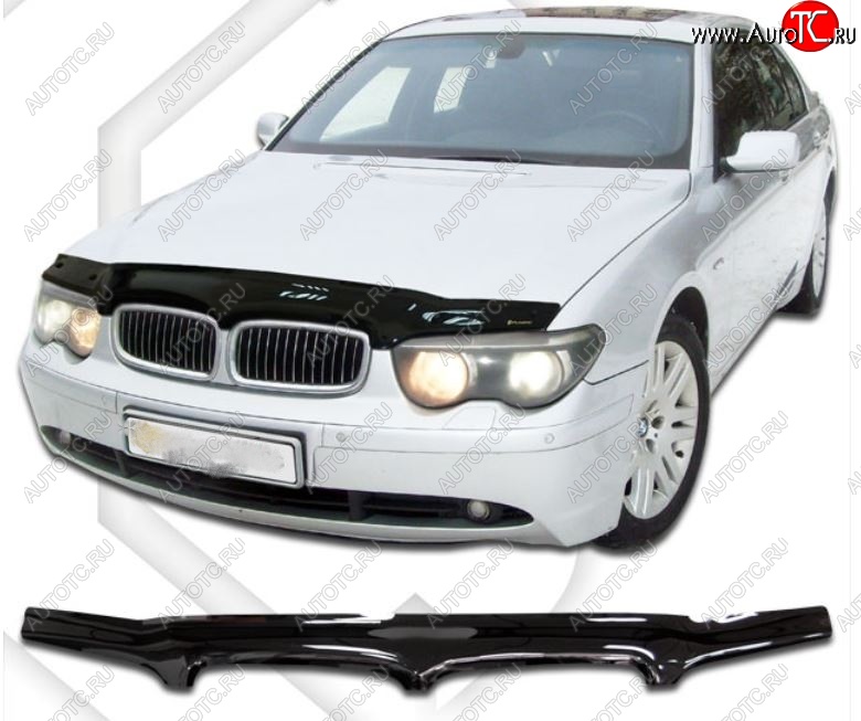1 999 р. Дефлектор капота CA-Plastiс  BMW 7 серия  E65,E66, E67, E68 (2001-2005) дорестайлинг, седан (Classic черный, Без надписи)  с доставкой в г. Майкоп