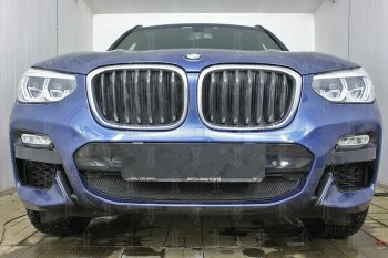 62 999 р. Защитная сетка радиатора в бампер (алюминий/пластик, 2.0i /2.0d/3.0d, AT, Base) Стрелка 11 Стандарт BMW X3 G01 дорестайлинг (2017-2021) (Цвет: черный, без зимней заглушки)  с доставкой в г. Майкоп. Увеличить фотографию 2