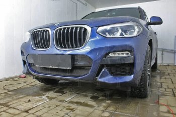 62 999 р. Защитная сетка радиатора в бампер (алюминий/пластик, 2.0i /2.0d/3.0d, AT, Base) Стрелка 11 Стандарт BMW X3 G01 дорестайлинг (2017-2021) (Цвет: черный, без зимней заглушки)  с доставкой в г. Майкоп. Увеличить фотографию 3