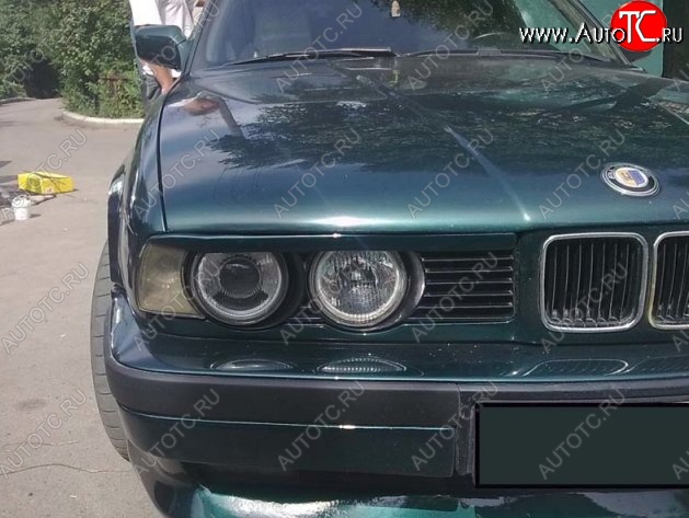 1 649 р. Реснички на фары CT v1 BMW 5 серия E34 седан дорестайлинг (1988-1994) (Неокрашенные)  с доставкой в г. Майкоп