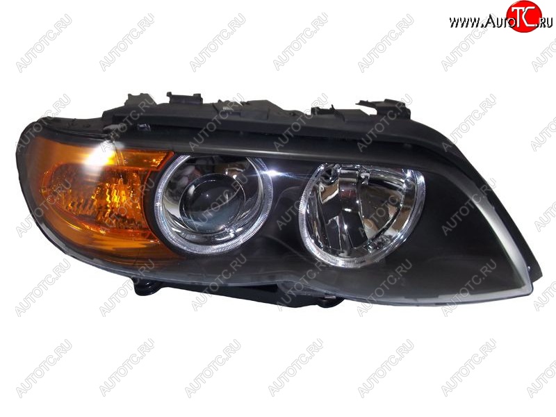 13 549 р. Правая передняя фара SAT (желтый поворотник, рестайлинг) BMW X5 E53 рестайлинг (2003-2006)  с доставкой в г. Майкоп