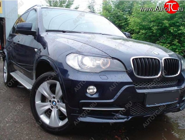 1 499 р. Реснички на фары CT BMW X5 E70 дорестайлинг (2006-2010) (Неокрашенные)  с доставкой в г. Майкоп