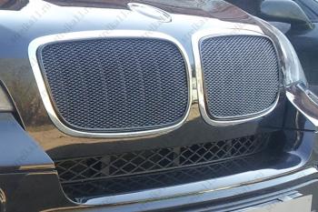 Защитная сетка решетки радиатора AUTOLEADER Премиум BMW X5 E70 дорестайлинг (2006-2010) (черная)