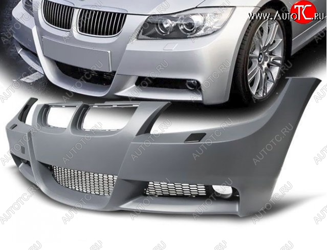 38 449 р. Передний бампер M-pakiet BMW 3 серия E90 седан дорестайлинг (2004-2008) (Неокрашенный)  с доставкой в г. Майкоп