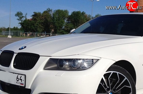 919 р. Реснички на фары M-VRS v1 BMW 3 серия E90 седан дорестайлинг (2004-2008) (Неокрашенные)  с доставкой в г. Майкоп