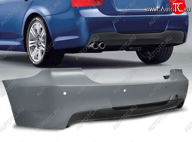 37 949 р. Задний бампер (дорестайлинг) M-pakiet BMW 3 серия E90 седан дорестайлинг (2004-2008) (Неокрашенный)  с доставкой в г. Майкоп
