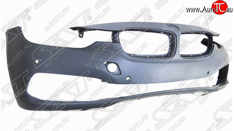 12 349 р. Передний бампер SAT (с отв. под сонары) BMW 3 серия F30 седан рестайлинг (2015-2018) (Неокрашенный)  с доставкой в г. Майкоп