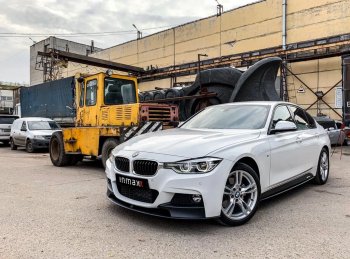 8 499 р. Накладки на пластиковые пороги INMAX M-Perfomance  BMW 3 серия  F30 (2012-2018) седан дорестайлинг, седан рестайлинг (черный матовый)  с доставкой в г. Майкоп. Увеличить фотографию 4