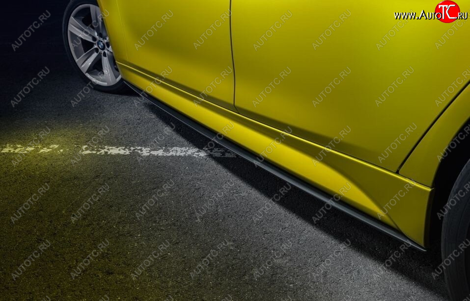 8 499 р. Накладки на пластиковые пороги INMAX M-Perfomance  BMW 3 серия  F30 (2012-2018) седан дорестайлинг, седан рестайлинг (черный матовый)  с доставкой в г. Майкоп