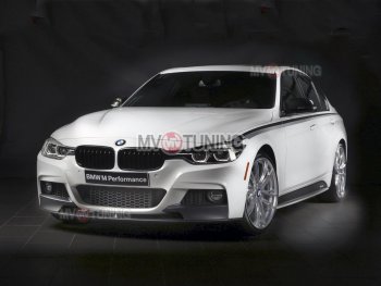 8 499 р. Накладки на пластиковые пороги INMAX M-Perfomance  BMW 3 серия  F30 (2012-2018) седан дорестайлинг, седан рестайлинг (черный матовый)  с доставкой в г. Майкоп. Увеличить фотографию 8