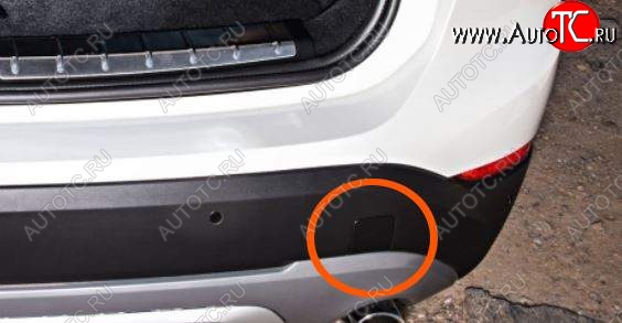 293 р. Заглушка в задний бампер SAT (под крюк) BMW X1 F48 дорестайлинг (2015-2019) (Неокрашенная)  с доставкой в г. Майкоп