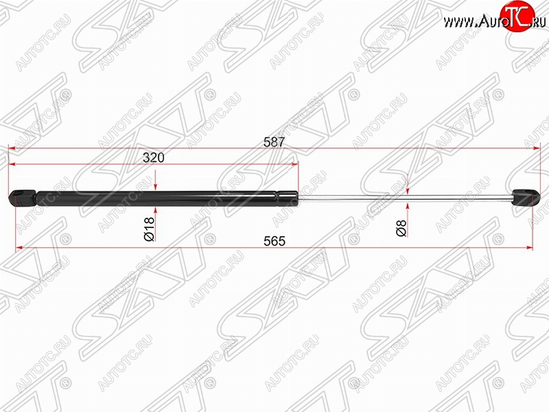 599 р. Упор крышки багажника SAT (газовый) BMW X1 E84 (2009-2015)  с доставкой в г. Майкоп