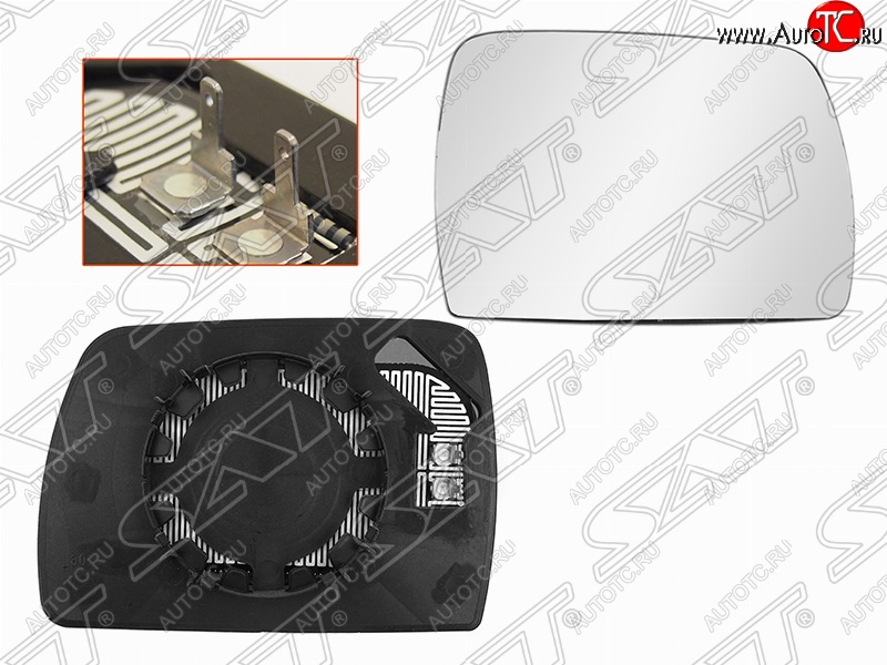 659 р. Правое полотно зеркала SAT (голубой, асферическое с обогревом) BMW X3 E83 (2003-2009)  с доставкой в г. Майкоп