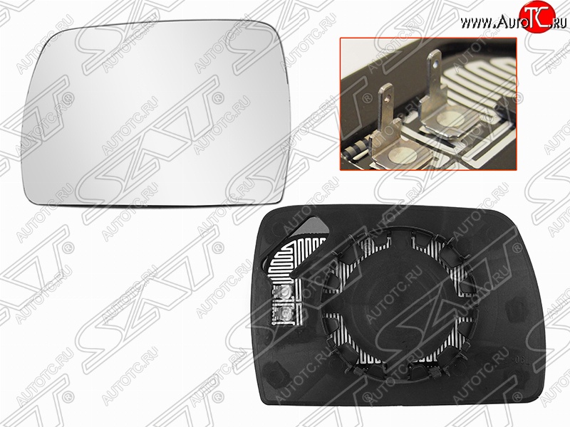 659 р. Левое полотно зеркала SAT (голубой, асферическое с обогревом) BMW X3 E83 (2003-2009)  с доставкой в г. Майкоп