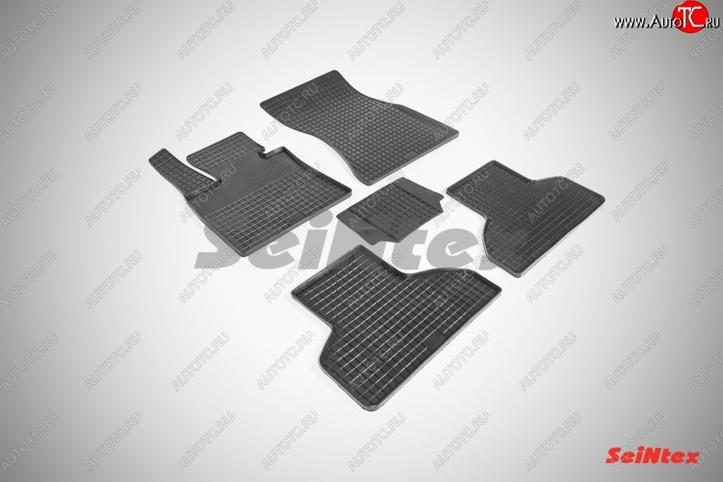 4 299 р. Износостойкие коврики в салон с рисунком Сетка SeiNtex Premium 4 шт. (резина)  BMW X5  F15 (2013-2018)  с доставкой в г. Майкоп
