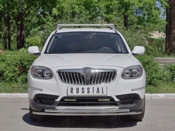16 549 р. Защита переднего бампера (2 трубыØ42 мм, нержавейка) SLITKOFF  Brilliance V5 (2012-2018)  с доставкой в г. Майкоп. Увеличить фотографию 2