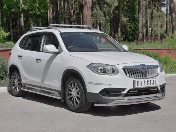 16 549 р. Защита переднего бампера (2 трубыØ42 мм, нержавейка) SLITKOFF  Brilliance V5 (2012-2018)  с доставкой в г. Майкоп. Увеличить фотографию 3
